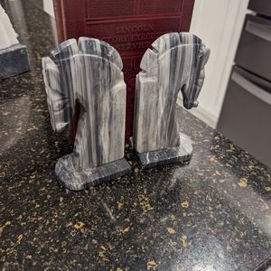 Vintage pair of carved marble bookends